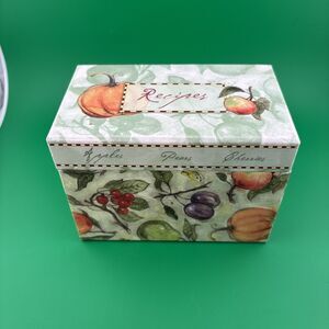 Martin Designs Recipe Box Fruit Pattern Kitchen Storage Organizer